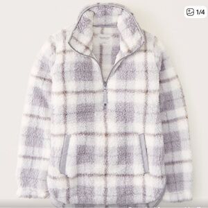 A&F Cozy Plaid Sherpa Pullover